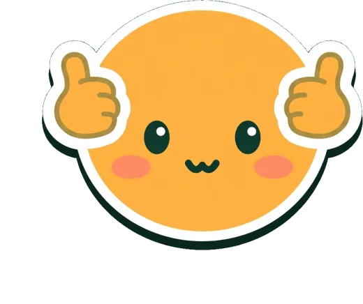 Thumbs, the Two Thumbs mascot, giving two thumbs up